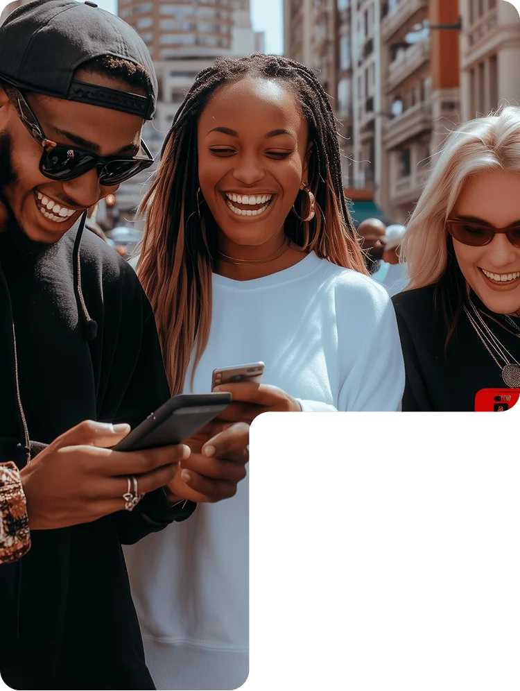 People with phones using SOLmate