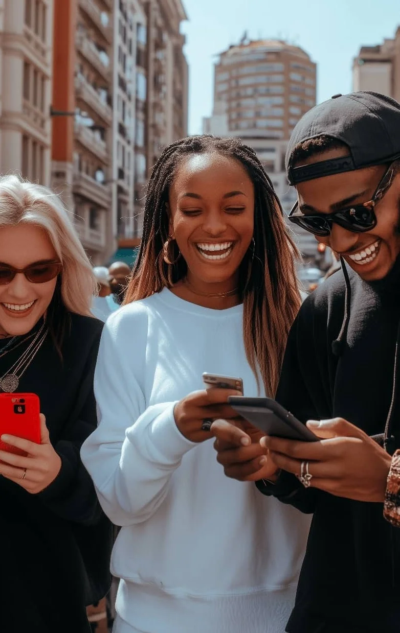 People with phones using SOLmate